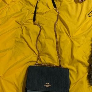 Denim coach crossbody